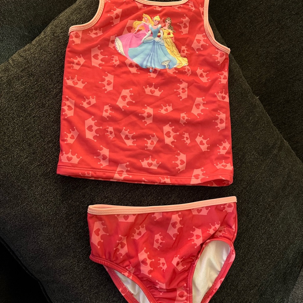 Disney Princess Belle Cinderella Aurora  Swimsuit TwoPiece  Size 6 NWOT